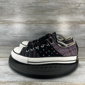 Converse Women’s Black All Star Pink Purple Stripe Polka-dot Sneakers Size 7.5